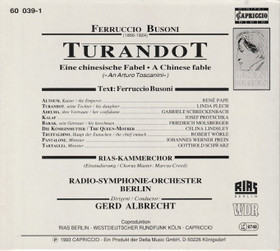 Busoni / Pape / Plech / Gerd Albrecht: Turandot CD Box (Käyt)