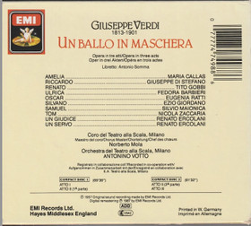 Verdi / Callas / Di Stefano / Votto: Un Ballo In Maschera 2CD Box Käyt