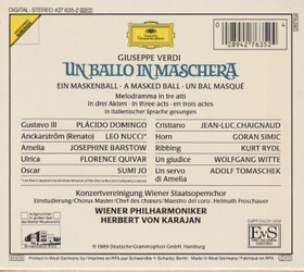 Verdi / Domingo / Barstow / Karajan: Un Ballo In Maschera 2CD Box Käyt