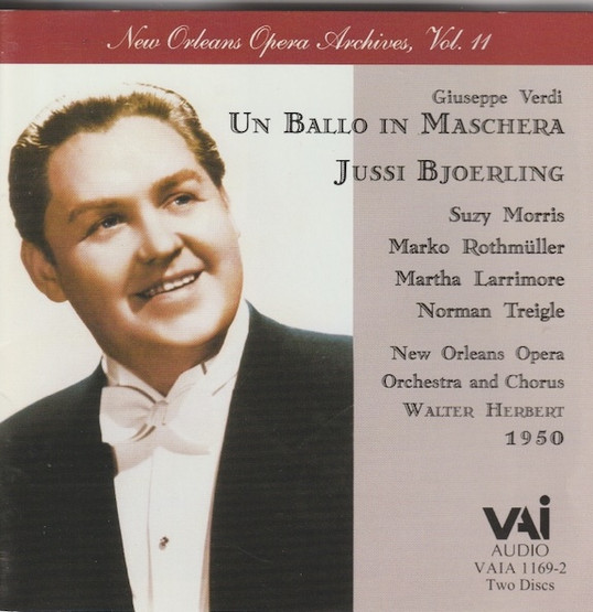 Verdi / Björling / Morris / Herbert: Un Ballo in Maschera 2CD (Käyt)