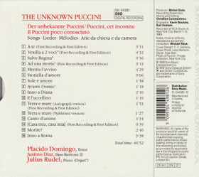 Placido Domingo / Giacomo Puccini – The Unknown Puccini CD (Käyt)