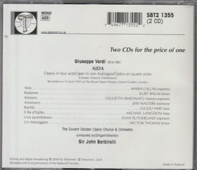 Verdi / Maria Callas / Simionato / Baum / Barbirolli: Aida 2CD (Käyt)