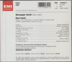Verdi / Christoff / Filippeschi /Gobbi / Santini: Don Carlo 3CD (Käyt)