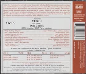 Verdi / Ryhänen / Cleveman /Mattei / Hold-Garrido: Don Carlos 3CD Käyt