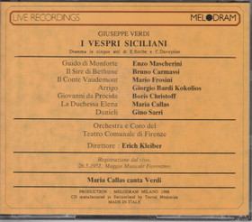 Verdi / Callas /Bardi Kokolios /Kleiber: I Vespri Siciliani 2CD (Käyt)
