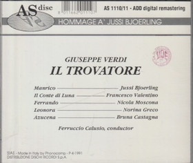 Verdi / Björling / Greco / Castagna / Calusio: Il Trovatore 2CD (Käyt)
