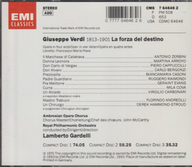 Verdi / Arroyo / Bergonzi / Gardelli: La Forza Del Destino 3CD (Käyt)