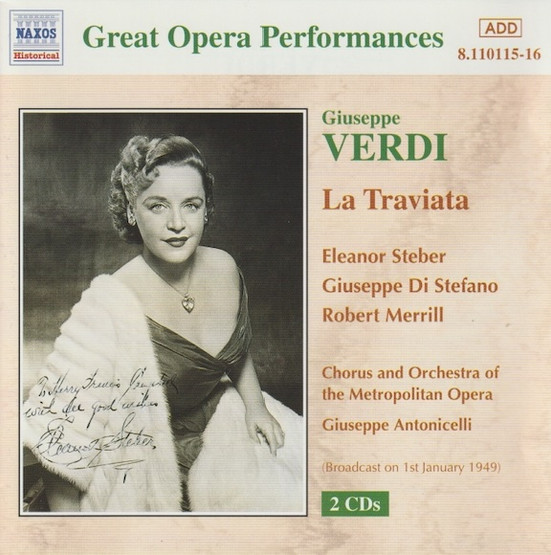 Verdi / Steber /Di Stefano /Merrill /Antonicelli: La Traviata 2CD Käyt