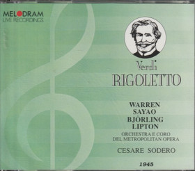 Verdi / Warren / Sayao / Björling / Sodero: Rigoletto 2CD (Käyt)