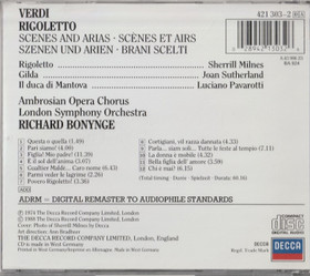 Verdi / Milnes / Pavarotti: Rigoletto - Scenes and Arias CD (Käyt)