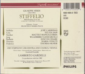 Verdi / Carreras / Sass / Lamberto Gardelli: Stiffelio 2CD Box (Käyt)