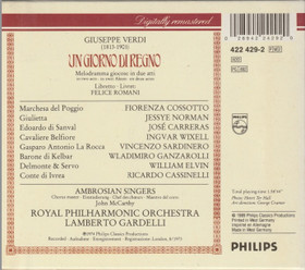 Verdi / Norman / Carreras /Gardelli: Un Giorno Di Regno 2CD Box (Käyt)