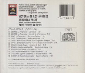 Victoria De Los Angeles: Zarzuela Arias CD (Käyt)