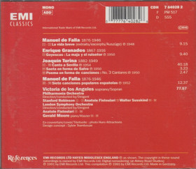 Victoria De Los Angeles: 7 Canciones Populares Españolas CD (Käyt)
