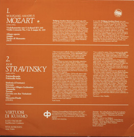 Virtuosi Di Kuhmo / Tschupp / Koskinen: Mozart, Stravinsky LP (Käyt)