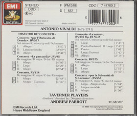 Vivaldi / Taverner Players / Parrott: «Maestro De' Concerti» CD (Käyt)