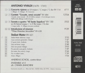 Vivaldi / Scholl / Ensemble 415 / Banchini: Stabat Mater CD (Käyt)