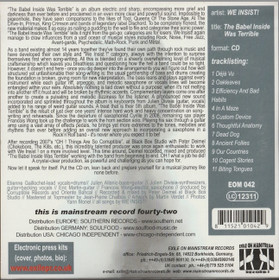 We Insist!: The Babel Inside Was Terrible CD (Käyt. Promo)