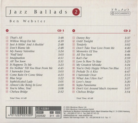 Ben Webster: Jazz Ballads 2. 2CD (Käyt)