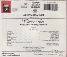 J. Strauss II / Schwarzkopf / Gedda / Ackermann: Wiener Blut CD (Käyt)