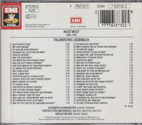 Wolf / Schwarzkopf / Fischer-Dieskau: Italienisches Liederbuch CD Käyt