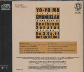 Beethoven / Yo-Yo Ma / Emanuel Ax: Sonatas 3 & 5. CD (Käyt)