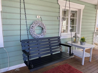 Terassikeinu kahdenistuttava, musta ,sis ketjut