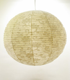 Lokta-pallo 58 cm, luonnonvalkoinen, valkea kukkapainatus