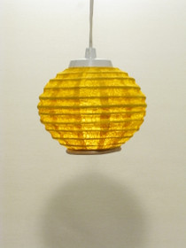 Lokta-minipallo 15 cm, keltainen, 'tiibettiläinen pilvi' -painatus, bamburenkaat