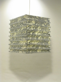 Lokta-kuutio 30x30x40cm, luonnonvalkoinen/hopeinen bambunlehti