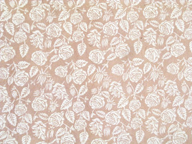 50x75cm vanha roosa FF/20, valkoinen ruusupainatus, rypytetty