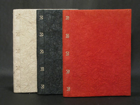 Vieraskirja A4, ryppykansi ja punos, valkoinen