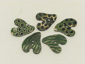 Puhvelinsarvinappi, sydän, vihreä