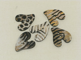 Puhvelinsarvinappi, sydän, musta-valkoinen