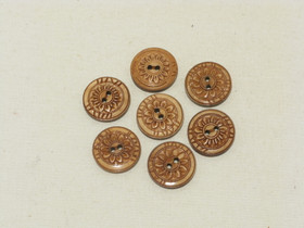 Puhvelinluunappi, 'aurinko ja reunus' -kuvio, hennavärjätty