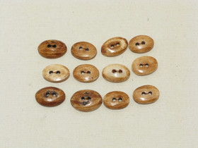 Puhvelinluunappi, pieni soikio, hennavärjätty