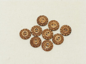 Puhvelinluunappi, aurinko, hennavärjätty