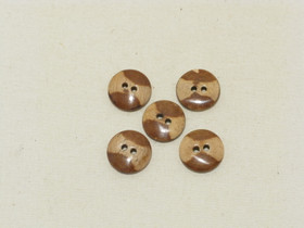 Puhvelinluunappi, pyöreä 19mm, 2-värinen, hennavärjätty