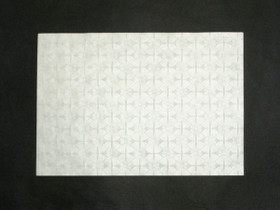 A4 Double Fan, ivory, valkea helmiäispainatus