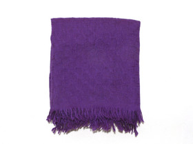 Mongolian Cashmere stole, woven pattern, lilac