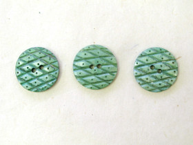 Puhvelinluunappi, pyöreä, ruutukuvio, 25mm, vihreä