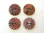 Puhvelinluunappi, pyöreä, sädekuvio, 25mm, ruskea