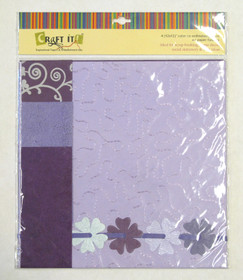 Craft It -paperisetti ja paperikukkia, 30x30cm liila