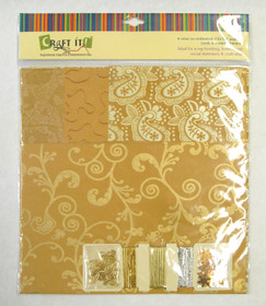 Craft It -paperisetti ja koristeita, 30x30cm kulta