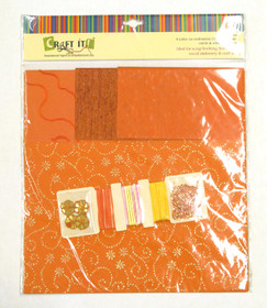 Craft It -paperisetti ja koristeita, 30x30cm oranssi