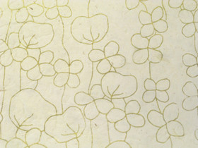 50x75 RRS Small flowers, natural white with golden print D/40