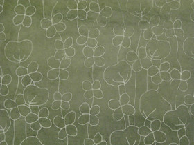 50x75 RR Small flowers, bamboo green with white print D/40