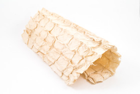 Wrinkled into a checkered pattern, natural white