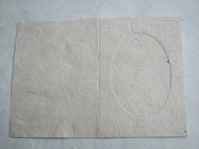 Kiitoskortti ovaalilla aukolla, valkea