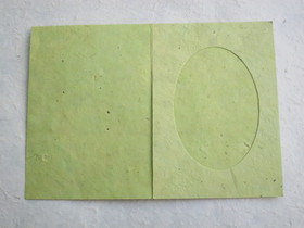 Kiitoskortti ovaalilla aukolla, omenanvihreä